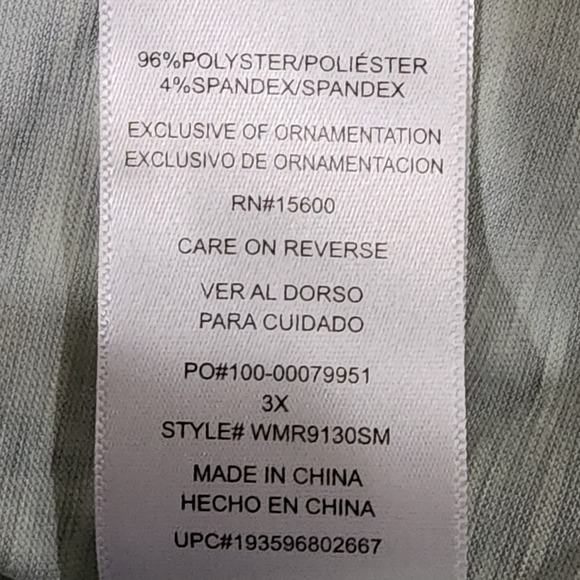 Democracy green and white tie dye Tank top plus size 3X new!!! - Picture 4 of 5